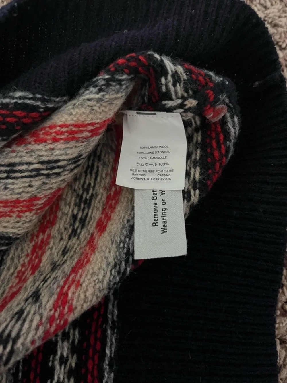 J.Crew 100% Lambswool Fair Isle Nordic Crewneck Sweater - Medium